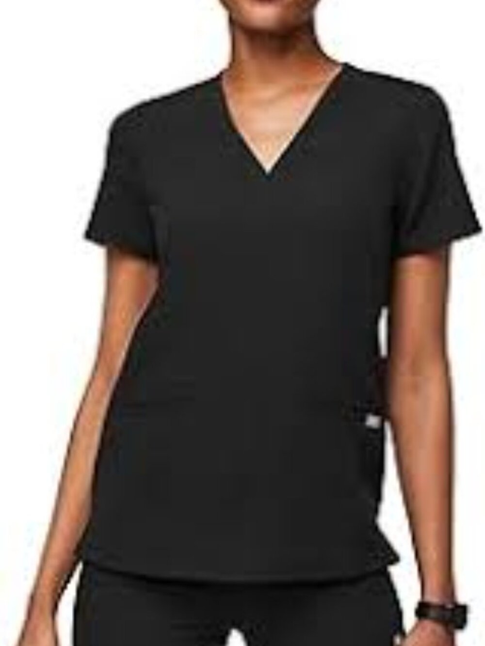 FIGS Black V-Neck Short Sleeve Scrub Top  Medical Unisex Size XL